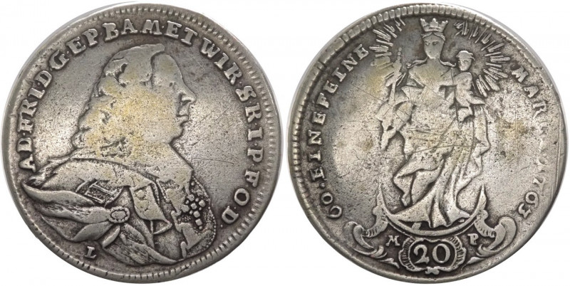 Würzburg - Adam Friedrich von Seinsheim (1755-1779) - 20 kreutzer 1763 - KM# 358...