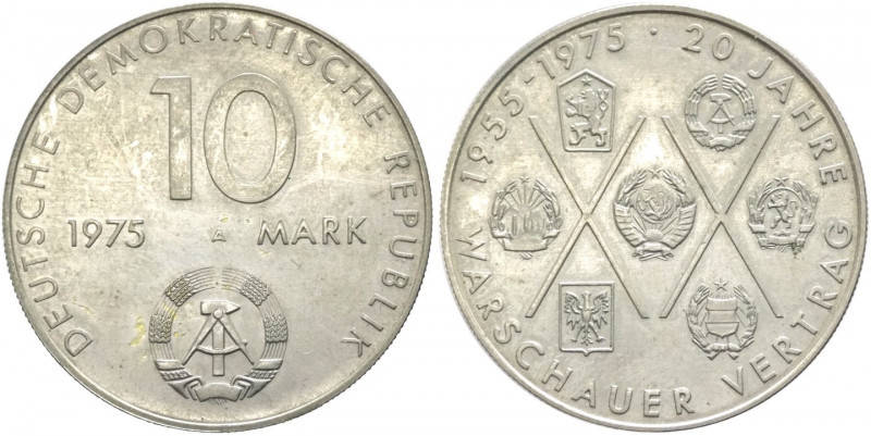 Germania - DDR (1948-1990) - 10 marchi 1975 "Patto di Varsavia " - KM# 58 - Cu/N...