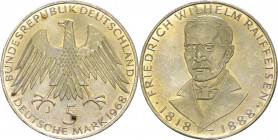 Germania - Repubblica Federale Tedesca (dal 1949) - 5 marchi 1968 "Friedrich Wilhelm Raiffeisen" - KM# 121 -Ag
FDC

Spedizione in tutto il Mondo / ...