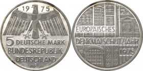 Germania - Repubblica Federale Tedesca (dal 1949) - 5 marchi 1975 "Anno Europeo della protezione de Musei Storici" - KM# 142 - Ag- in blister original...