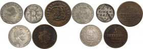 Germania - XVIII/XIX secolo - lotto di 5 monete 
mediamente BB 

Spedizione solo in Italia / Shipping only in Italy