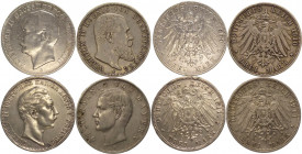 Germania - Baviera, Wurttemberg, Baden e Prussia - lotto di 4 monete da 3 marchi, anni vari - Ag
mediamente mBB

Spedizione solo in Italia / Shippi...