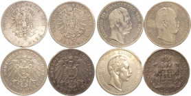 Germania - Amburgo, Hessen e Prussia - lotto di 4 monete da 5 marchi, anni vari - Ag
mediamente BB

Spedizione solo in Italia / Shipping only in It...