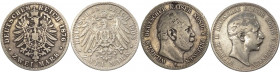 Germania - Prussia - lotto di 2 monete da 2 marchi (1876, 1903) - Ag
mediamente BB 

Spedizione solo in Italia / Shipping only in Italy
