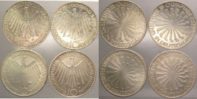 Germania - Repubblica Federale Tedesca (dal 1949) - lotto di 4 monete da 10 marchi commemorativi delle Olimpiadi di Monaco, 1972 - KM# 130 - Ag
FDC
...