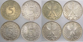 Germania - Repubblica Federale Tedesca (dal 1949) - lotto di 4 monete da 5 marchi (1951,1960,1965,1970) - Ag
mediamente qSPL

Spedizione in tutto i...