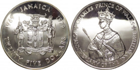 Giamaica - Elisabetta II (dal 1952) - 25 dollari 1979 "10° anniversario dell'investitura del principe Carlo" - KM# 81 - Ag
FS

Spedizione in tutto ...
