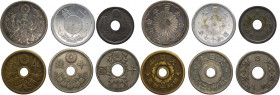 Giappone - lotto di 6 monete di taglio, anni e metalli vari 
mediamente mBB

Spedizione solo in Italia / Shipping only in Italy