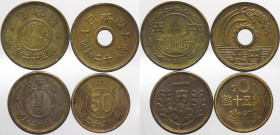Giappone - Hiroito (1926-1989) - lotto di 4 monete da 50 sen e 1 e 5 yen - metalli vari 
mediamente mBB 

Spedizione solo in Italia / Shipping only...