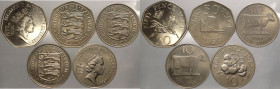 Guernesey - lotto di 5 monete da 10 e 50 pence, anni vari - Cu/Ni
qFDC/FS

Spedizione in tutto il Mondo / Worldwide shipping