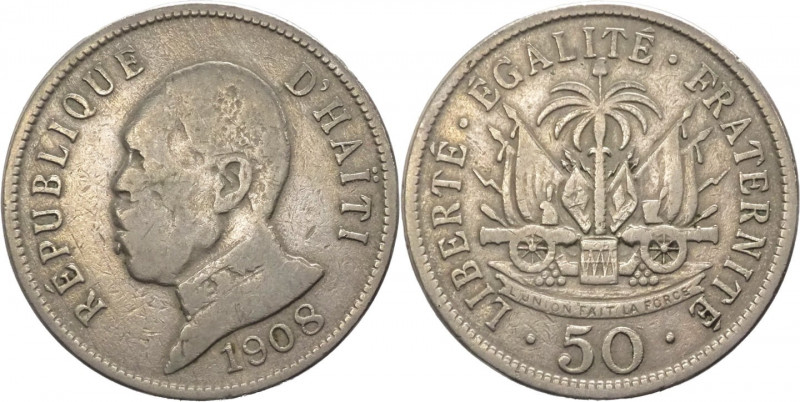 Haiti - prima repubblica (1859-1957) - 50 centesimi 1908 - KM# 56 - Cu/Ni
BB
...