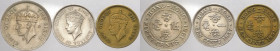 Hong Kong - Giorgio VI (1936-1952) - lotto di 3 monete da 10 e 50 centesimi di anni e metalli vari
mediamente SPL

Spedizione solo in Italia / Ship...