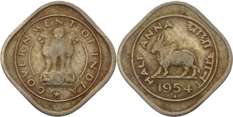 India - repubblica (dal 1950) - 1/2 anna 1954 - KM# 2 - Cu/Ni
BB

Spedizione ...