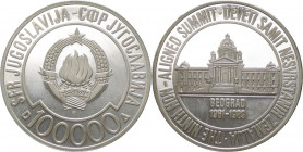 Jugoslavia - Repubblica Socialista Federale (1963-1992) - 100000 dinara 1989 "Summit dei non-allineati" - KM# 137 - Ag 
FS

Spedizione in tutto il ...