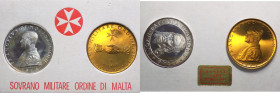 Malta - Ordine di Malta - Angelo de Mojana di Cologna (1962-1988) - dittico 1973 con 2 monete da 9 tarì e 10 grani - Ag,Cu
FDC

Spedizione in tutto...