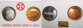 Malta - Ordine di Malta - Angelo de Mojana di Cologna (1962-1988) - dittico 1974 con 2 monete da 9 tarì e 10 grani - Ag,Cu
FDC

Spedizione in tutto...