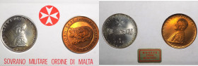 Malta - Ordine di Malta - Angelo de Mojana di Cologna (1962-1988) - dittico 1975 con 2 monete da 9 tarì e 10 grani - Ag,Cu
FDC

Spedizione in tutto...