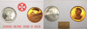 Malta - Ordine di Malta - Angelo de Mojana di Cologna (1962-1988) - dittico 1978 con 2 monete da 9 tarì e 10 grani - Ag,Cu
FDC

Spedizione in tutto...
