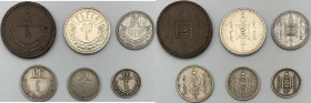 Mongolia - repubblica popolare (1924-1992) - lotto di 6 monete da 50, 25, 20,15,10 e 5 mongo - Ag, Cu
mediamente mBB

Spedizione solo in Italia / S...