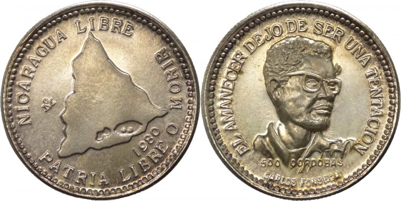 Nicaragua - repubblica (dal 1821) - 500 cordoba 1980 "Fonseca" - KM# 46 - Ag
FS...