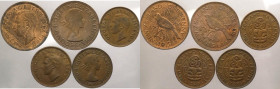 Nuova Zelanda - lotto di 5 monete di cui 3 da mezzo penny e 2 da un penny, anni vari - Cu
mediamente mBB 

Spedizione in tutto il Mondo / Worldwide...
