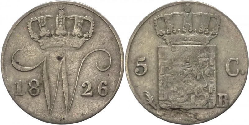 Olanda - Guglielmo I (1815-1840) - 5 centesimi 1826 - KM# 52 - Ag
mBB 

Spedi...