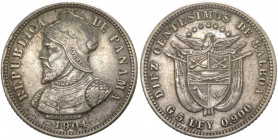 Repubblica di Panama (dal 1903) - 50 centesimi di balboa 1904 - KM# 3 - Ag 
qSPL

Spedizione solo in Italia / Shipping only in Italy