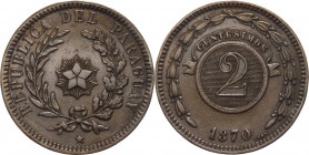 Paraguay - Repubblica (dal 1811) - 2 centesimi 1870 - KM# 3 - Cu
mBB

Spedizione solo in Italia / Shipping only in Italy
