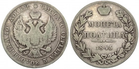 Russia - monetazione per la Polonia - Nicola I (1825-1855) - poltina (50 copechi) 1845 - C# 167.2 - Ag
MB

Spedizione solo in Italia / Shipping onl...
