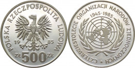 Polonia - repubblica popolare (1952-1989) - 500 zloty 1985 "40esimo anniversario dell'ONU" - Y# 158 - Ag
FS

Spedizione in tutto il Mondo / Worldwi...