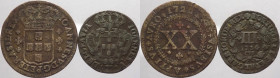 Portogallo - Giovanni V (1706-1750) - lotto di 2 monete da 3 e 20 reis 1722 e 1734 - Cu
mediamente BB

Spedizione solo in Italia / Shipping only in...