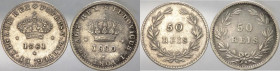 Portogallo - Pietro V (1853-1861), Luigi I (1861-1889) - lotto di 2 monete a 50 reis 1861 e 1880 - Ag
mediamente mBB 

Spedizione solo in Italia / ...