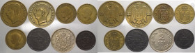 Romania - Ferdinando I (1914-1927) Carol II (1930-1940) e Mihai I (1927-1930, 1940-1947) - lotto di 8 monete di taglio, anni e metalli vari 
mediamen...