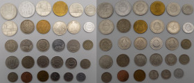 Romania - repubblica popolare (1947-1965), repubblica socialista (1965-1989), repubblica (dal 1989) - lotto di 30 monete di taglio, anni e metalli var...