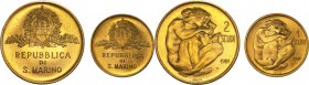 San Marino - repubblica, nuova monetazione (dal 1972) - dittico da 1 e 2 scudi 1981 - in confezione originale leggermente danneggiata - Au .917
FDC
...
