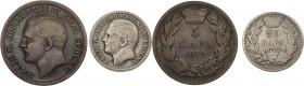 Serbia - Milan Obrenović IV (1868-1882) - lotto di 2 monete da 5 e 50 para 1879 - Ag, Cu
mediamente BB 

Spedizione solo in Italia / Shipping only ...
