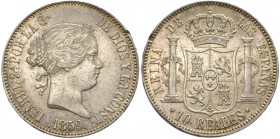 Spagna - Isabella II (1833-1868) - 10 Reales 1859 - KM# 611 - Ag 
mBB/qSPL 

Spedizione solo in Italia / Shipping only in Italy