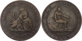 Spagna - Governo Provvisorio (1868-1871) - 2 centesimi 1870 - KM# 661 - Cu
BB

Spedizione solo in Italia / Shipping only in Italy