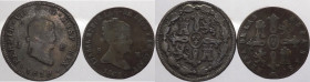 Spagna - Ferdinando VII (1808-1833) e Isabella II (1833-1868) - lotto di 2 monete da 8 maravedis (1818 e 1839) - Cu
mediamente BB

Spedizione solo ...