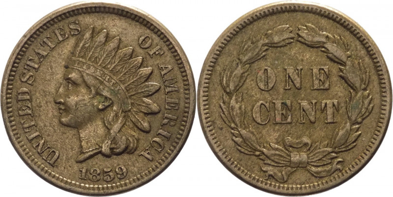 Stati Uniti d'America (dal 1776) - 1 centesimo 1859 "Indian Head" - KM# 87 - Ae...