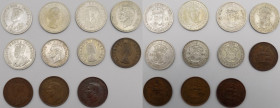 Sudafrica - Giorgio V (1910-1936), Giorgio VI (1936-1952) - Elisabetta II (dal 1952) - lotto di 11 monete di taglio, anni e metalli vari 
mediamente ...