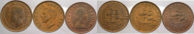 Sudafrica - Giorgio VI (1936-1952), Elisabetta II (dal 1952) - lotto di 3 monete da 1/2 penny, anni vari - Cu 
mediamente qSPL

Spedizione solo in ...