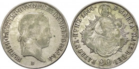 Ungheria - Ferdinando I (1835-1848) - 20 kreutzer 1840 - KM# 422 - Ag 
qBB

Spedizione solo in Italia / Shipping only in Italy