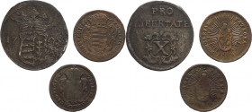 Ungheria - Francesco II Rákóczi (1703-1711) e Maria Teresa (1740-1780) - lotto di 3 monete di cui 10 poltura 1705 e 1/2 denaro del 1766 e 1767 - Cu
m...