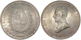 Uruguay - repubblica orientale (dal 1825) - 1 peso 1917 tipo "Artigas" - KM# 23 - Ag 
SPL

Spedizione solo in Italia / Shipping only in Italy