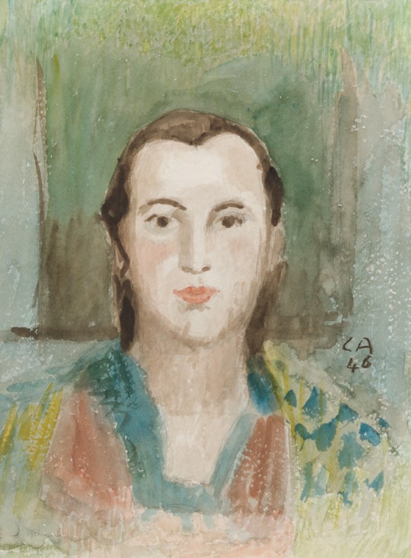 Amiet, Cuno (Schweiz, 1868-1961) Portrait einer jungen Frau 1946 

 Amiet, Cun...