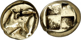 (478-387 a.C.). Jonia. Focea. Hekté. (S. 3499 var) (SNG. Aulock 2121). 2,50 g. MBC.