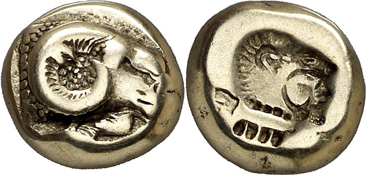 (521-478 a.C.). Lesbos. Mytilene. Hekté. (S. 4238 var) (CNG. VI, 943). 2,49 g. M...