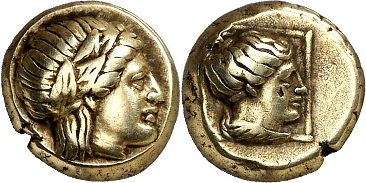 (377-326 a.C.). Lesbos. Mytilene. Hekté. (S. 4250 var) (CNG. VI, 1021). 2,53 g. ...