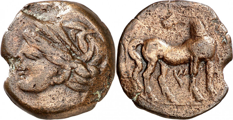 (s. III-II a.C.). Zeugitana. Cartago. AE 20. (S. 6512 var). 8,25 g. MBC.